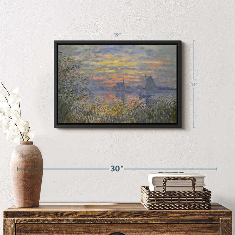 Plage «Vue marine avec coucher de soleil», H 19 po x l 13 po