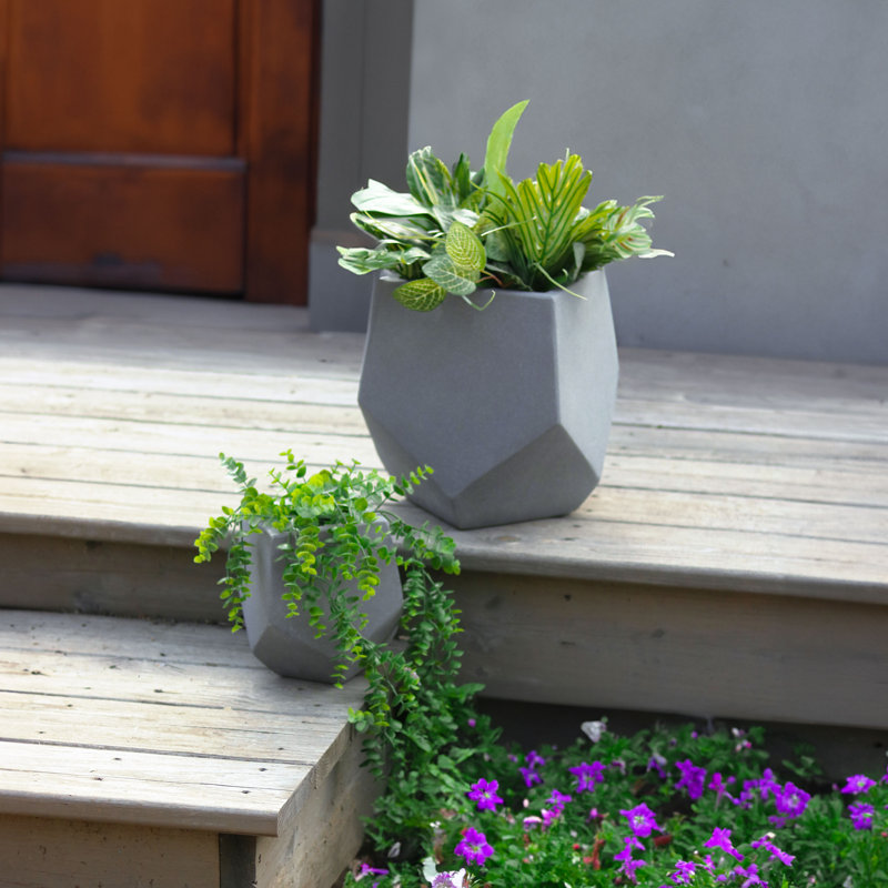 Jardinières d'extérieur en béton 2 pièces Salih Salih