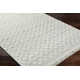 Lavande Checkered Wool Area Rug in Gray/Ivory