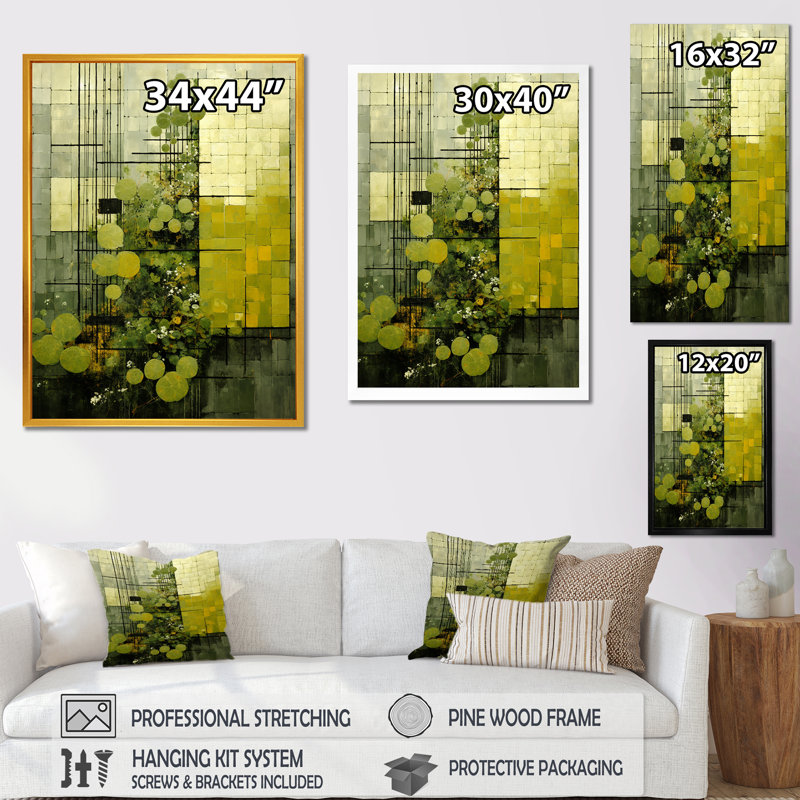 Plantes vertes écologiques Symphony II, H 20 po x l 12 po x P 1 po, Toile tendue