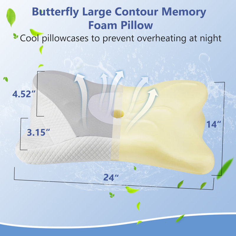 Coussin cervical pour le soutien de la nuque, soulagement de la douleur du soutien de l'épaule à mémoire de forme pour les personnes ayant le sommeil avec une taie d'oreiller