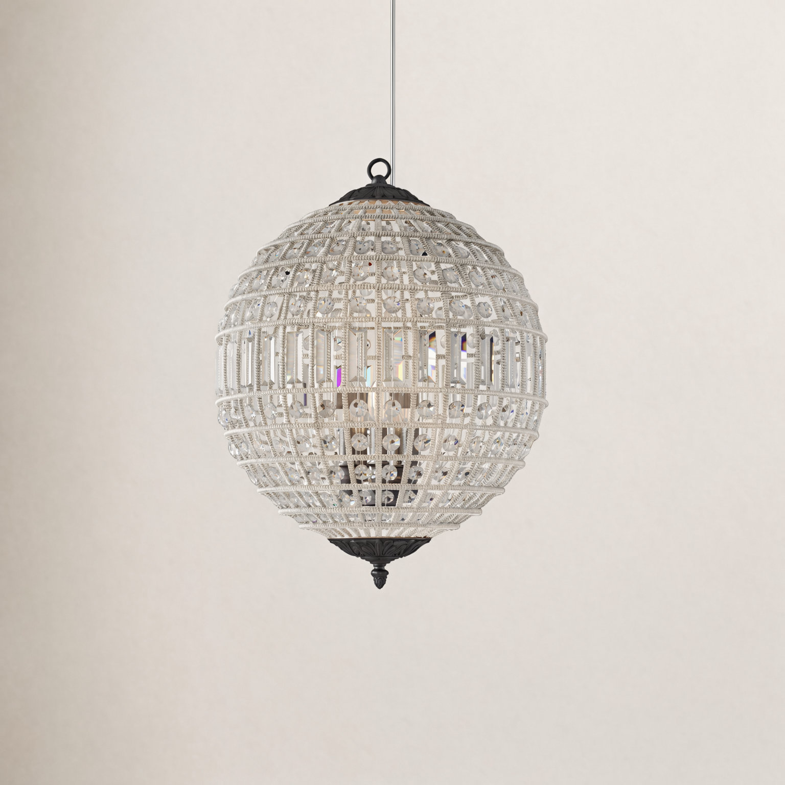 Rola Crystal Chandelier, Dark Bronze, 5 Lights