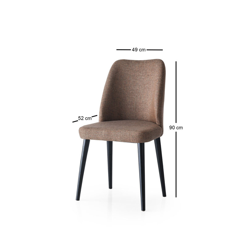 Modern Chair Set (2 Pieces), Solid Brown, 19.3 x 20.5 x 35.4 inches | 100% Iron Frame, 100% Particle Board Seat, Durable Beech Legs | Sleek Design, Supports Up to 386 lbs, Perfect for Dining Room & Office