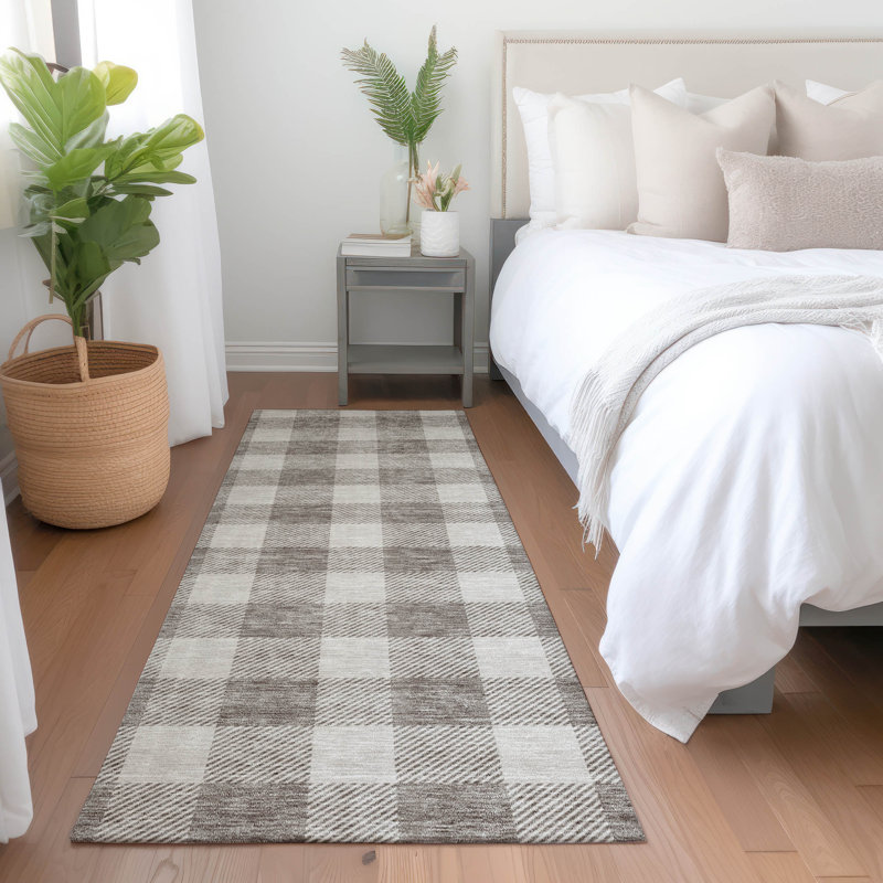 Premium Machine Washable Prisco Taupe Rug, Runner 2'3" x 7'6"
