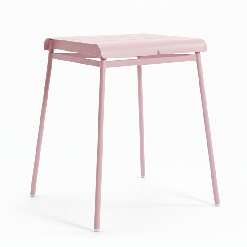 Corail Square Outdoor Bar Table , 37.44'' in. W 37.44'' in. D, Pastel Pink