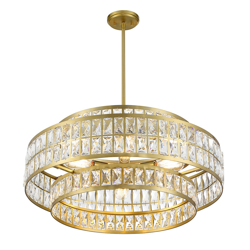 Renzo Pendant in Brown, Brown, 6 Lights, 12" H x 28" W x 28" D