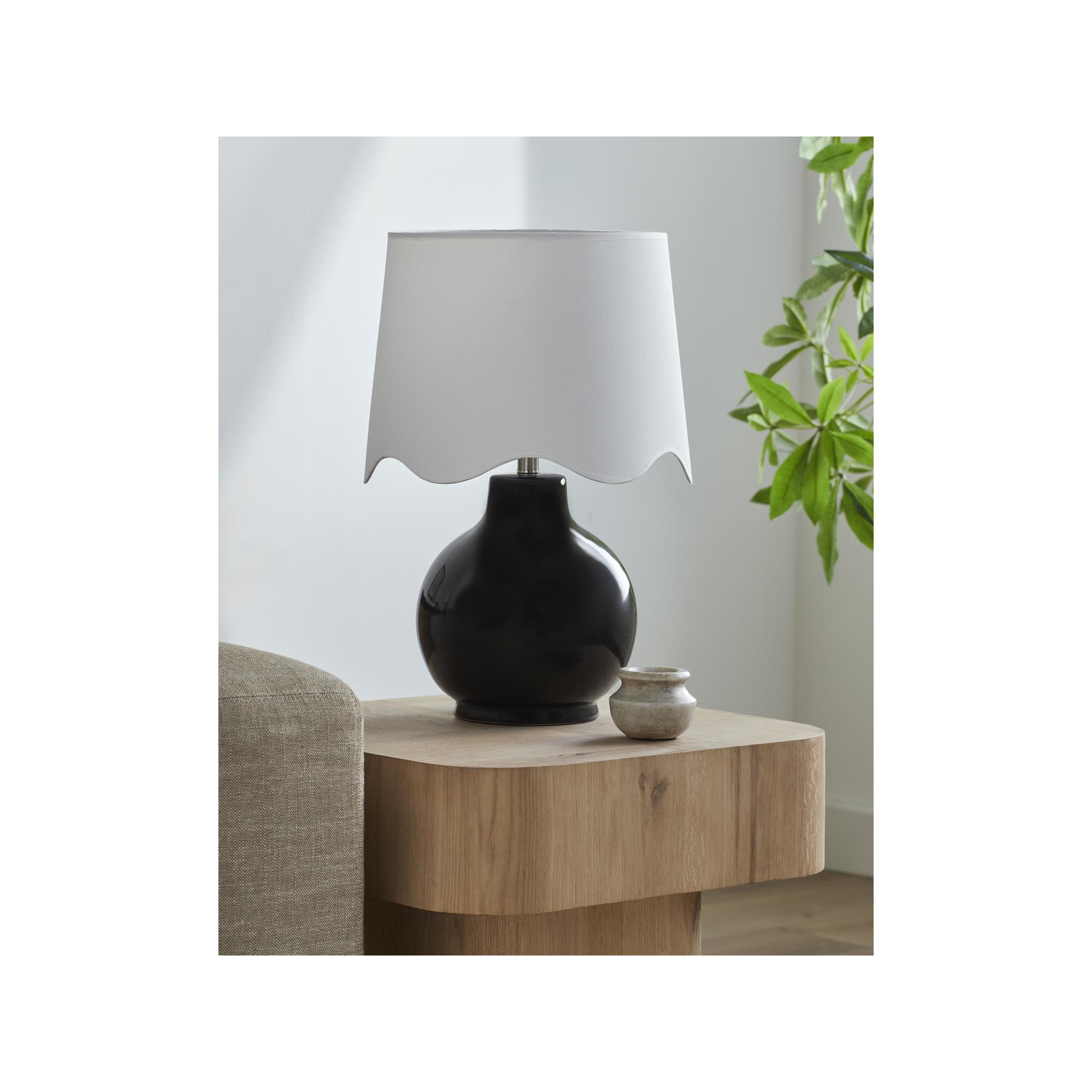 Maura Accent Table Lamp, Black, 22"H x 15"W x 15"D, White