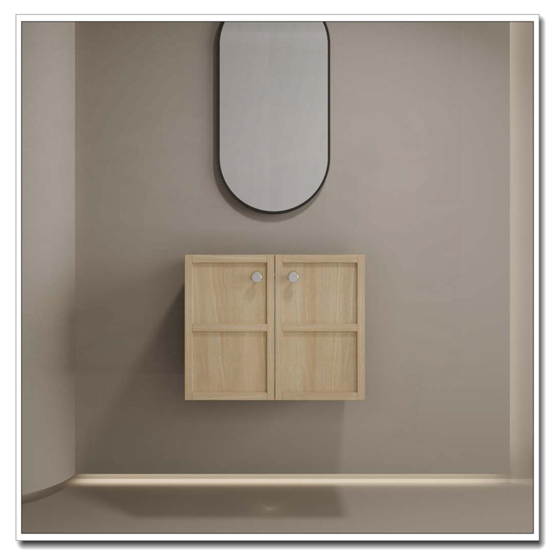 Wall Mounted Bathroom Vanity With Soft Closing Doors Without Sink