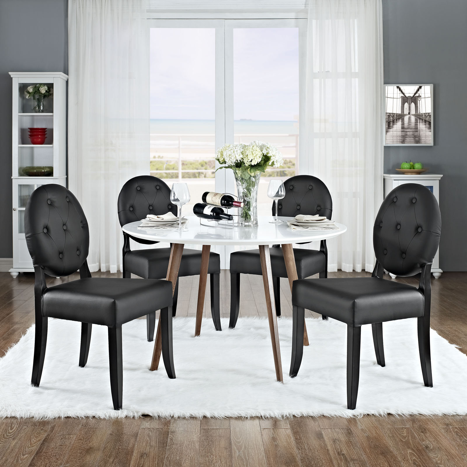 Modway Black Button-tufted Dining Chairs | Wayfair
