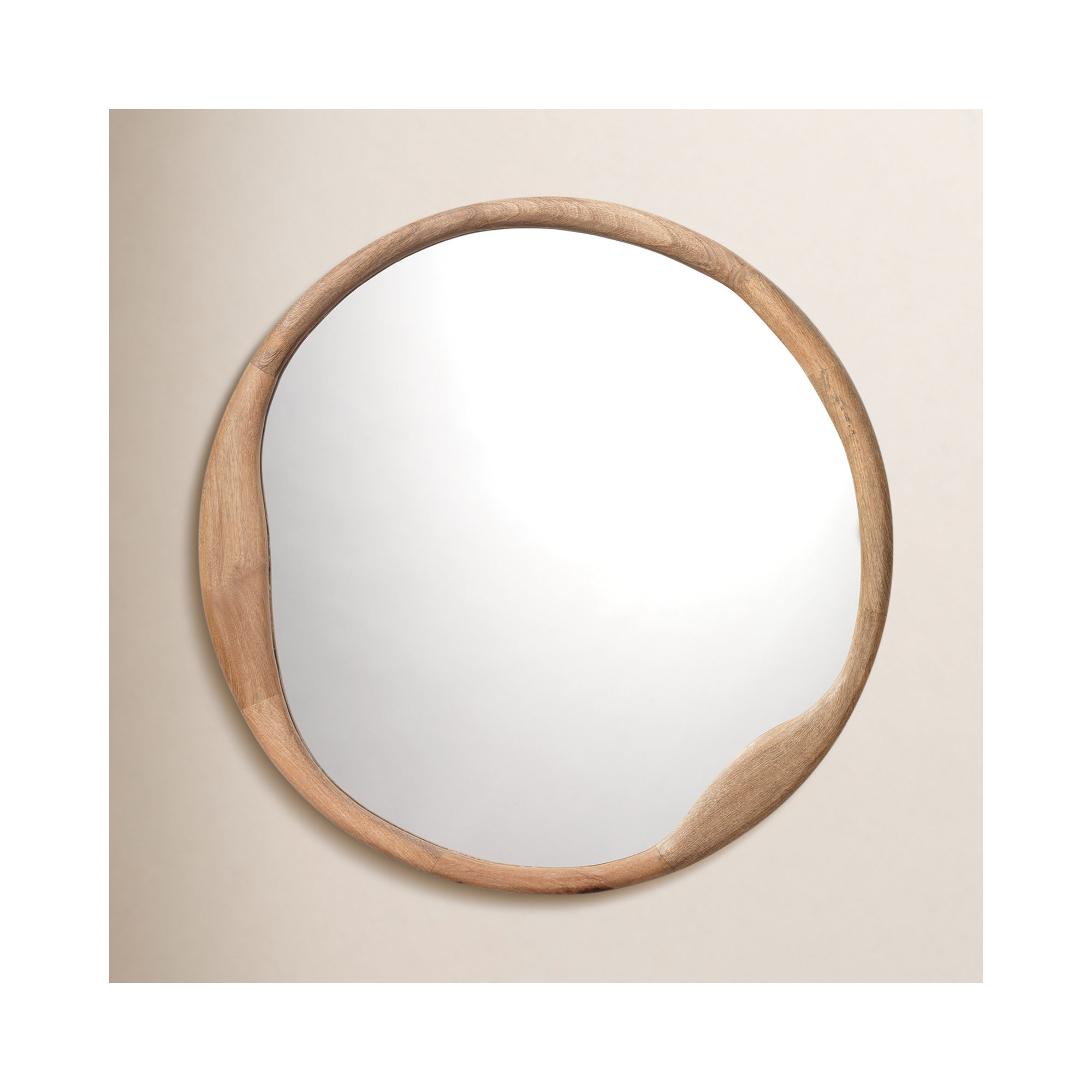 Organic Mango Wood Irregular Mirror