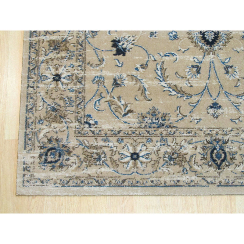 Beige Machine-Made Polypropylene Distressed Bohemian Isabella Rug by , Stylish and Durable Area Rug for Adding a Bohemian Touch to Your Living Room, Bedroom, Office, or Home Décor