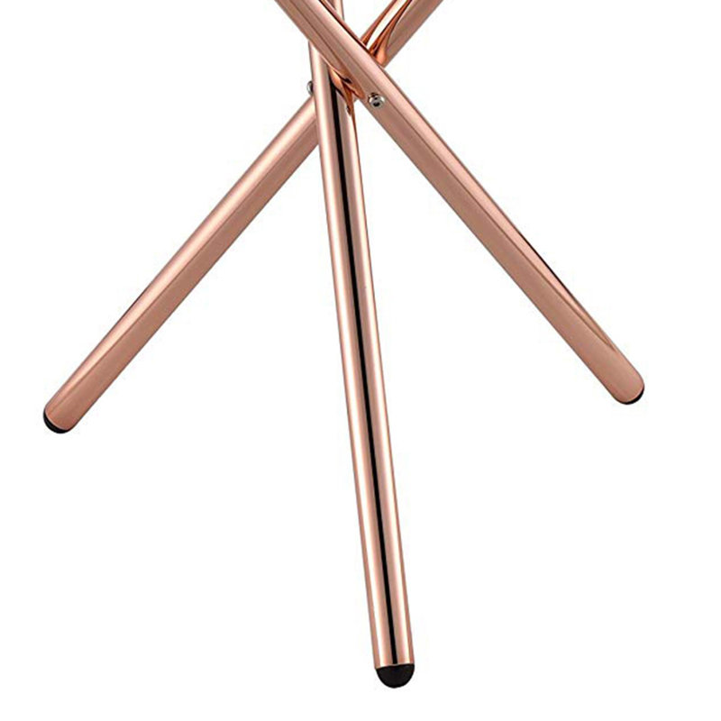 Compton Martin Glass Top End Table, Copper, Frosted Glass