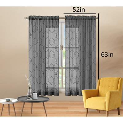 Paire de rideaux transparents avec passe-tringle Mentko