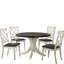 Chaises de salle à manger en bois massif blanc antique avec siège en tissu gris et dossier croisé pour l'utilisation de coussins