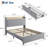 Upholstered Bed Frame with Headboard, Platform Bed with Storage Headboard, Charging Station, Metal Drawers, Wooden Slats-195565549-195565539