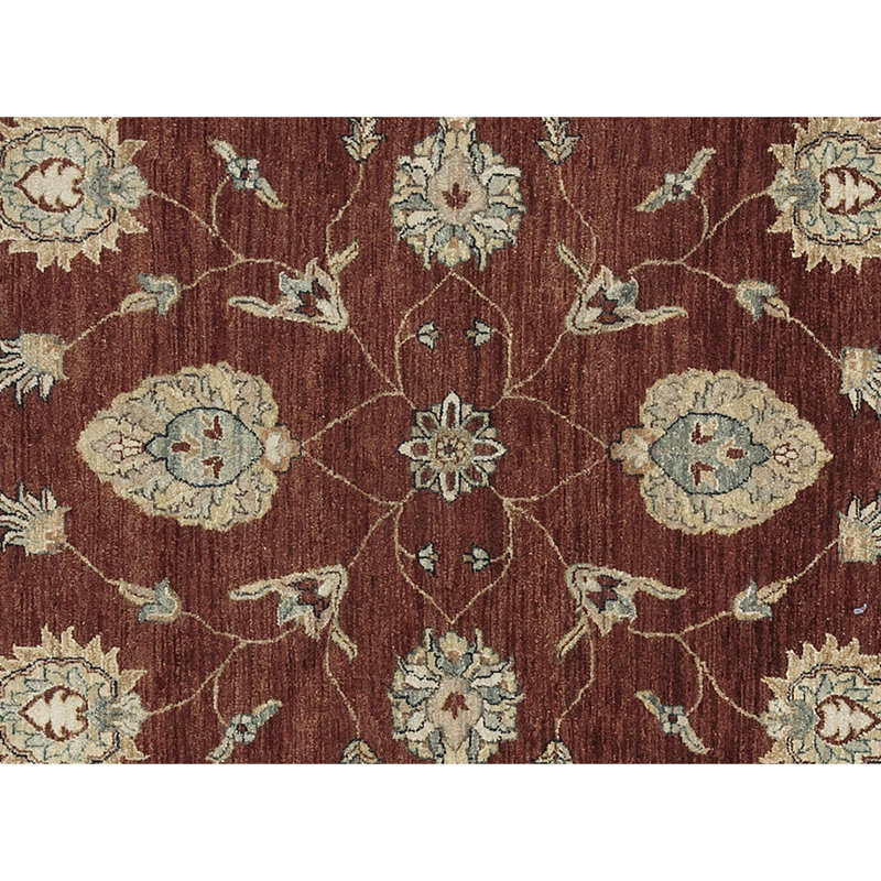 Tapis brun et beige de haute qualité noué à la main