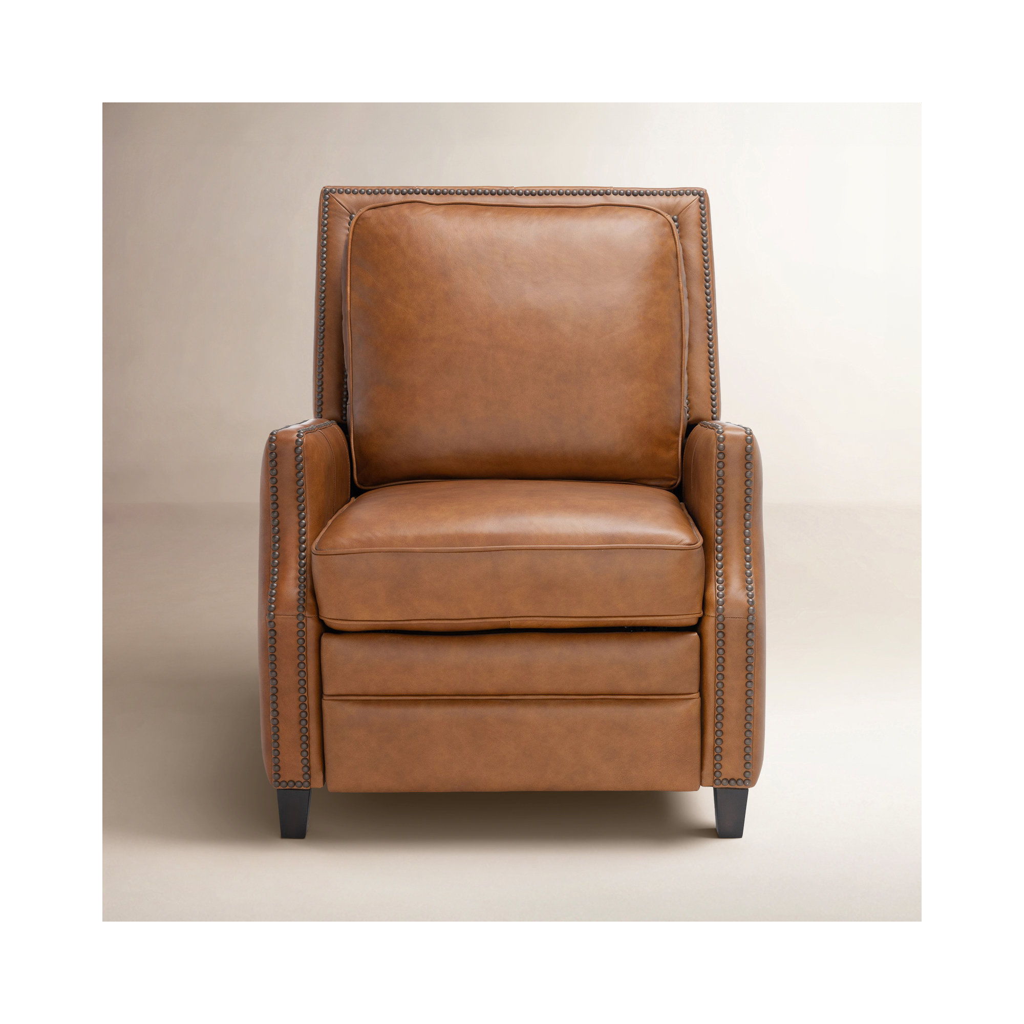Lavanda Genuine Leather Recliner, Coffee Genuine Leather