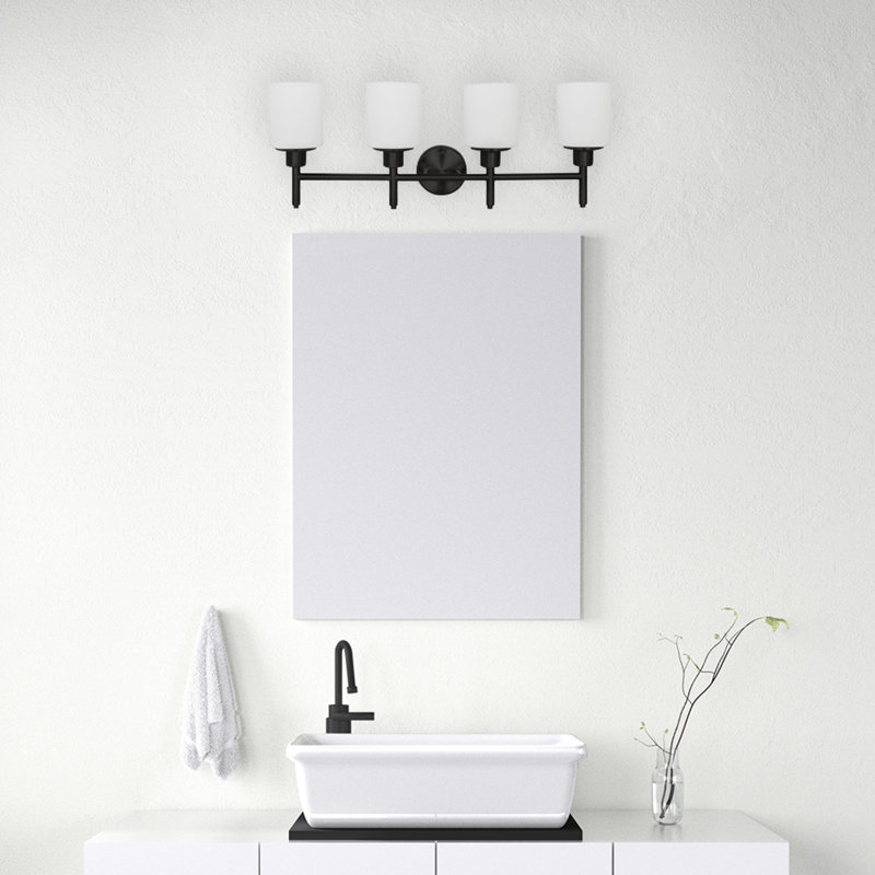 Éclairage pour meuble-lavabo Jorelys, Noir mat, 4