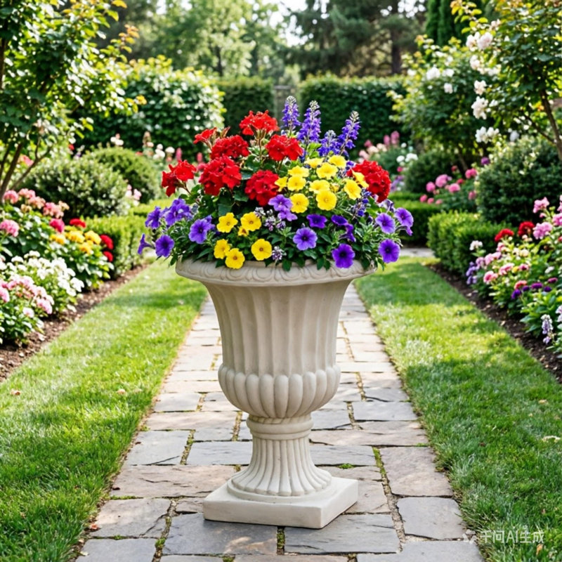 Pot à fleurs léger Mgo Urn, Blanc antique
