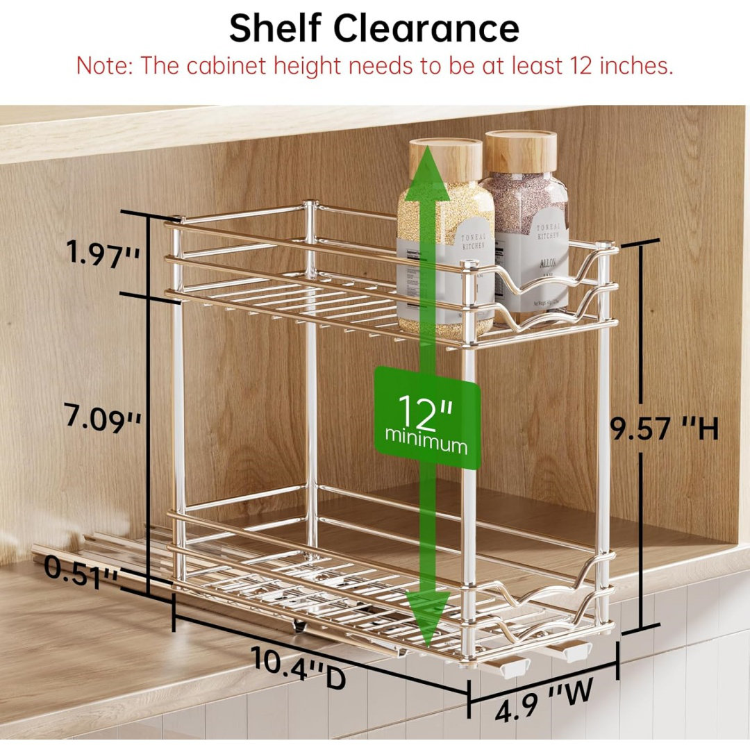 Slider Spice Rack Ivy Bronx Pull Out Spice Rack Organizer For Inside Cabinet, Slide Out ...
