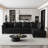 Faux Leather L-Shaped Modular Sectional Sofa-75756251-75756249