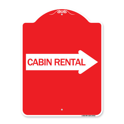 Signmission Designer Series Sign - Cabin Rental (With Right Arrow)/24403