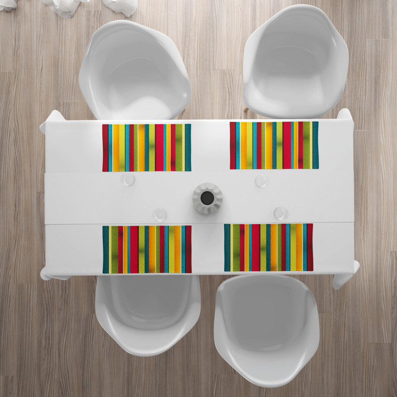 Polyester Striped Rectangle Placemat