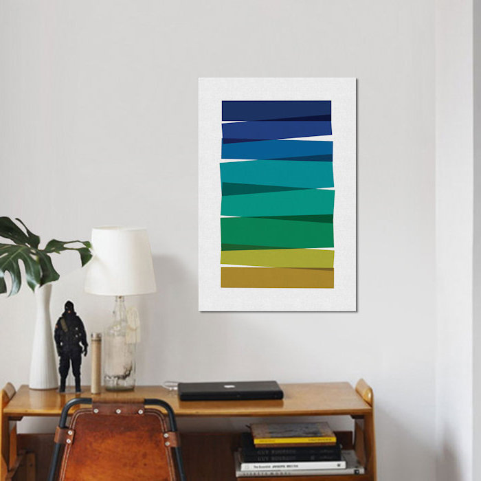« rayures i », impression sur toile, H 12 po x l 8 po x P 0,75 po, Pas de tapis, Toile tendue