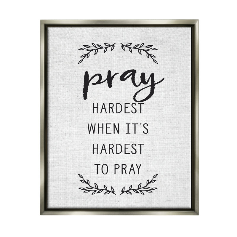 Spiritual Prayer Uplifting, H 21 po x l 17 po x P 1,7 po, Cadre flottant gris lustré