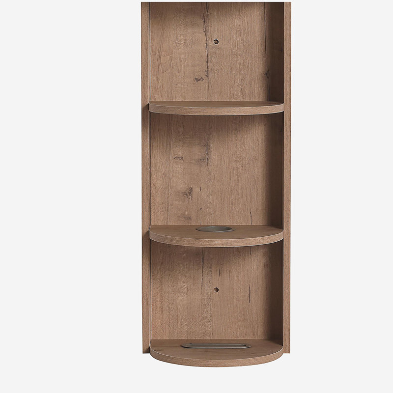 12" Bathroom Wall-Mounted Storage Rack, Imitative Oak