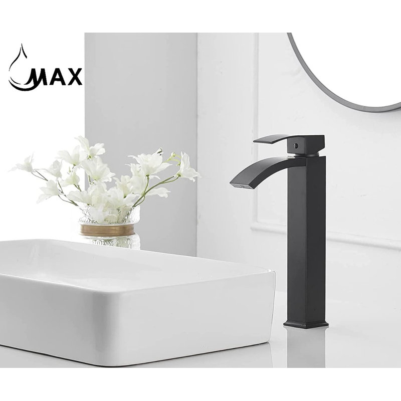 Robinet de lavabo vasque Waterfall, Noir mat