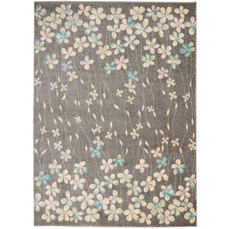 Floral Indoor Rug, Rectangle 4' x 6'