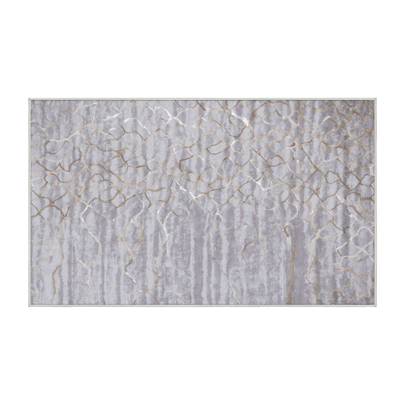 Machine Washable White Area Rug, Rectangle 7' x 10'