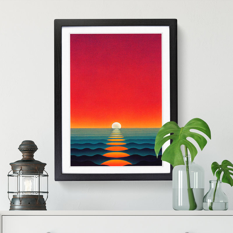 Carron Japanese Sunset In Abstract Vol.2 1 Piece Wall Art, 25cm H x 2cm W x 3cm D, Walnut