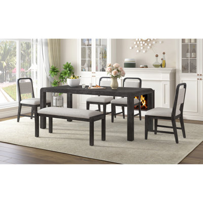 Repas à rallonge rétro pour 4 à 6 personnes, couleur, matériaux, style buffet spacieux 6, esthétique rétro, rallonge lisse, sièges confortables, repas formels