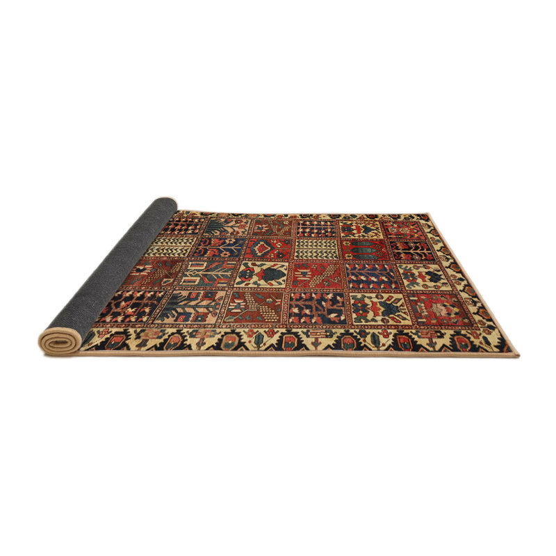 Tapis brun / beige / bleu, Rond 6 pi