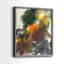 Impression encadrée orange-verte I-Premium - prête à être accrochée - aucun clou requis - aucun clou requis-326785809-326785819
