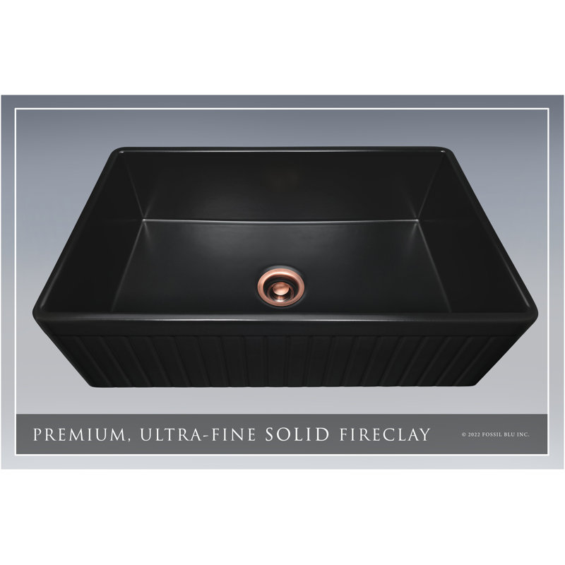 Luxury Solid Fireclay Farmhouse Sink, Antique Copper