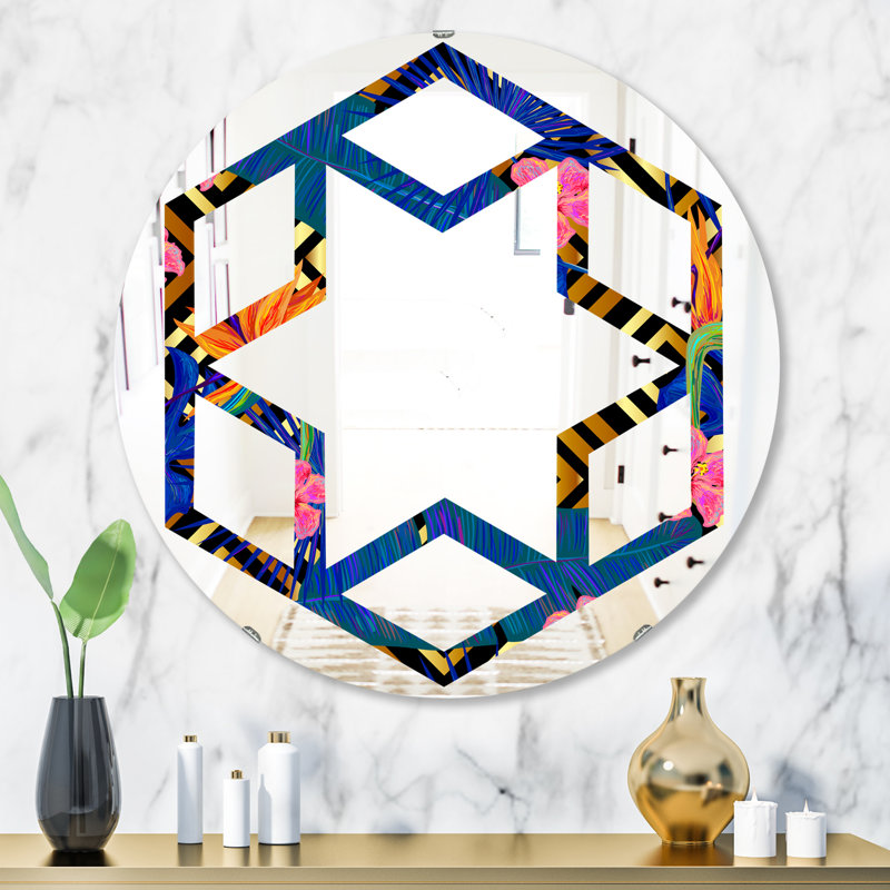Miroir mural sans cadre abstrait, H 23,6 po x l 23,6 po