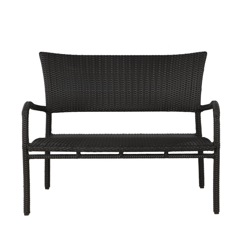 Skye Wicker Garden Bench, Skye #2 Black Walnut