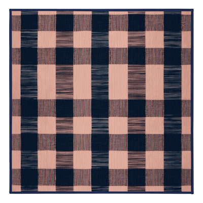 Machine Washable Checkered Blue Area Rug