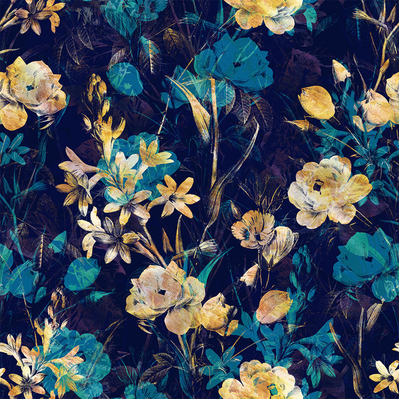 Rouleau de papier peint adhésif Moody Midnight Botanical