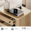 Ensemble de 2 tables de chevet en bois Haikey Farmhouse avec station de charge intégrée-1607056708