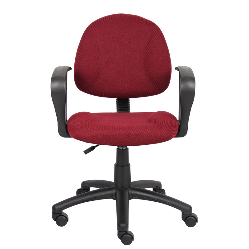 Task Chair, Burgundy Tweed, Loop Arms