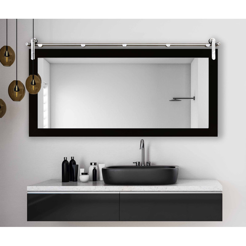 Karlyn Engineered Wood Flat Mirror, 30.5 x 45.5, Black