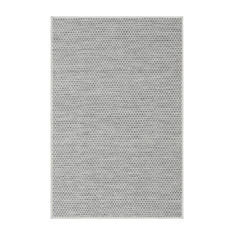 Tapis gris/zone noire contemporaine, Rectangle 5 pi x 7 pi