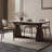 Sintered Stone Solid Wood Oak white and brown Dining Table and Chair Set,6-Chairs-642835492