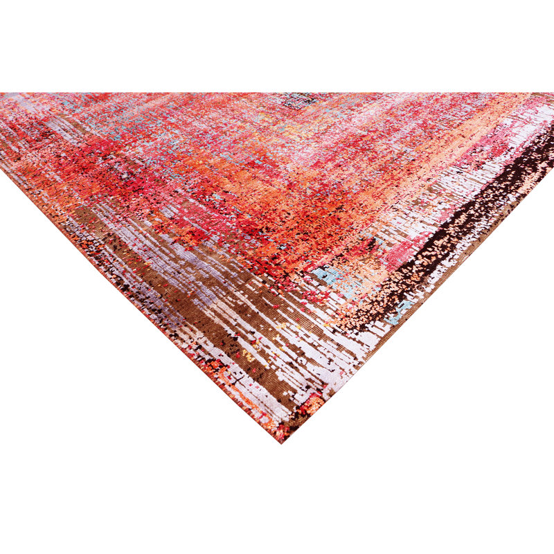 Hand Knotted Area Rug in Red/Brown, Rectangle 10' x 14'