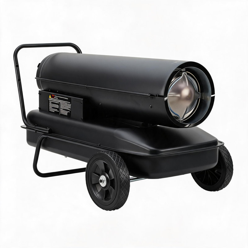 215000 BTU Kerosene‑Diesel Forced Air Heater, Fan‑Forced Heater with Thermostat Control, 13.5‑Gallon Tank, 120V/60Hz for Warehouses, Construction Sites and Workshops