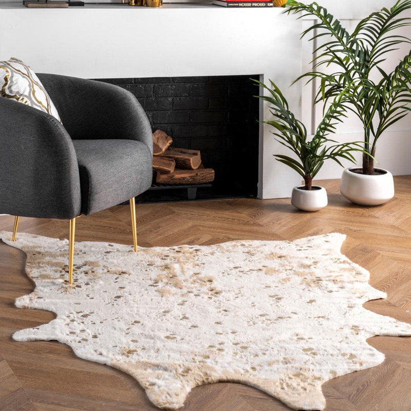 Shaped Sari Animal Print Area Rug, Shaped 117 x 152cm